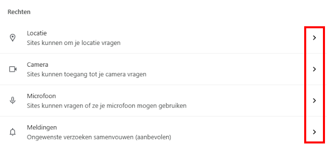 Instellingen voor content